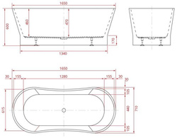 WANNA WOLNOSTOJĄCA SIRENA 55 165X71X60
