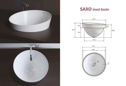 Umywalka wpuszczana w blat Ravon Saxo średnica 47 cm, bikolor personal