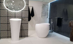 Umywalka wolnostojąca Ravon Saxo, średnica 48 cm, biały połysk