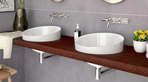 Umywalka wpuszczana w blat Ravon Saxo średnica 47 cm, bikolor personal