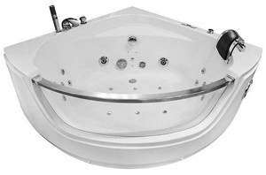 WANNA SPA Z HYDROMASAŻEM JACUZZI AQUAPEUTIC AQ-057, CZARNY ZAGŁÓWEK, 1-osobowa, 135x135x63cm