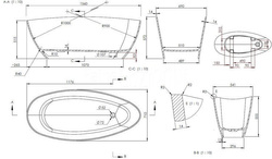 MARMITE RITA bez przelewu, połysk 156x71x57,2