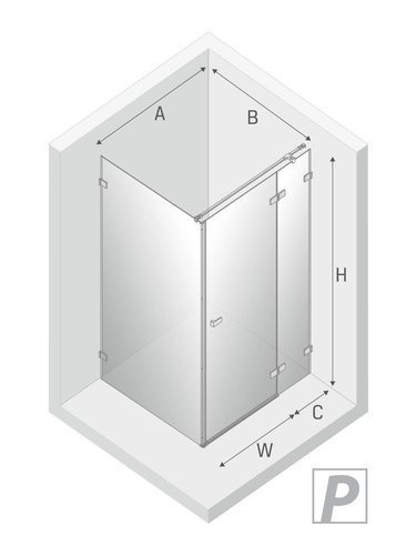 Kabina prysznicowa walk-in Eventa 150x200 cm, srebrny.