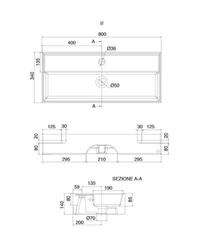 Umywalka Teorema R 5003, 80x34x14 cm, biały połysk
