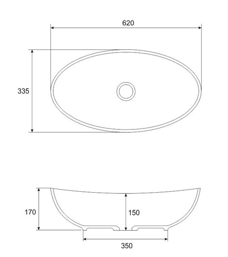 Umywalka Ravon Tulipano 62 x 33,5 x 17,5 cm, bikolor limited