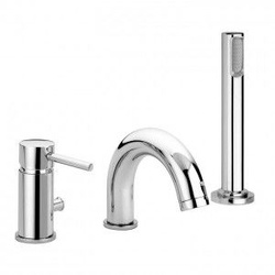 Bateria wannowa 3-otworowa Light, stal szczotkowana