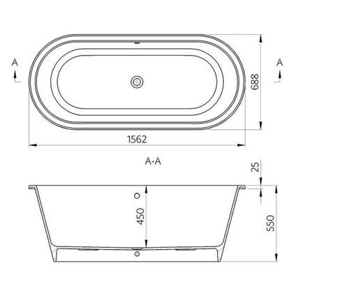 MARMITE TIFFANY 156,2x68,8x55 bez przelewu, połysk