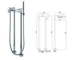 Bateria wolnostojąca wannowa Dolly, na dwóch nogach, chrom