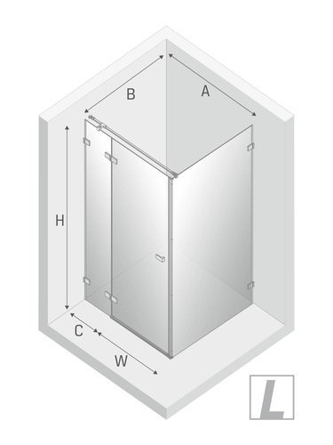 Kabina prysznicowa walk-in Eventa 150x200 cm, srebrny.