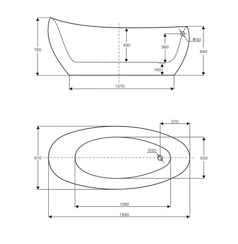 WANNA WOLNOSTOJĄCA RAVON AMBIENTE KOMPOZYT QUALTEC, BIAŁY POŁYSK