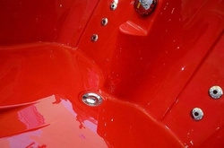 WANNA SPA Z HYDROMASAŻEM JACUZZI AQUAPEUTIC AQ-631 TOP, 2-osobowa 180x120x54 cm, lewa, czerwona