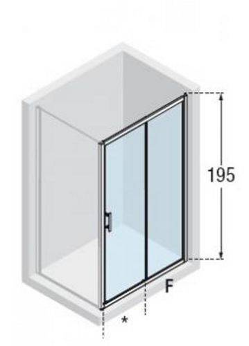  Drzwi Novellini Kali przesuwne z jedną częścią stałą Kali 2P134-1B, zakres regulacji 134-140 cm