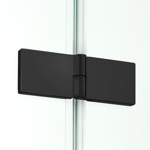 Parawan wannowy New Soleo Black łamany 100x140 cm, czarny mat, lewy