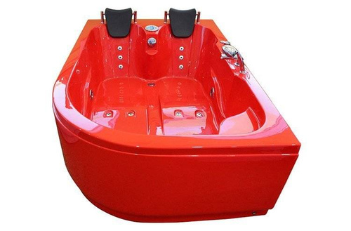 WANNA SPA Z HYDROMASAŻEM JACUZZI AQUAPEUTIC AQ-631 PLUS, 2-osobowa 180x120X54 cm lewa, czerwona
