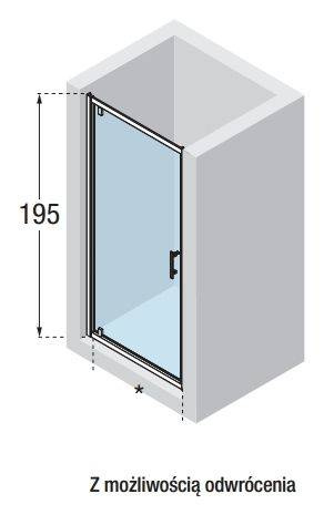  Drzwi prysznicowe obrotowe do wnęki Novellini Kali G72-1B