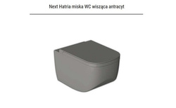 Misa wc wisząca bezrantowa z deską wolnoopadającą Hatria Next, antracyt mat