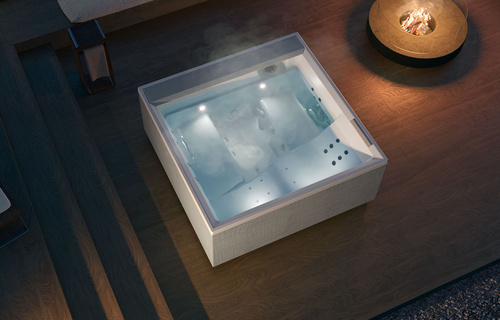 Wanna z hydromasażem Divina XL Outdoor SPA Plus Novellini, 200x200x85 cm