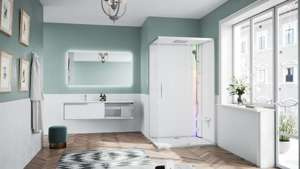 KABINA MASAŻOWO-PAROWA Novellini GLAX 1 2.0 2P, 120x90 CM, DRZWI PRZESUWNE, SREBRNA LUB CZARNA