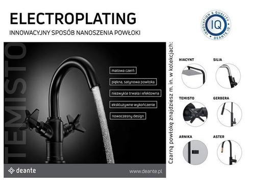 Kompletny system prysznicowy podtynkowy Hiacynt Nero, czarny mat