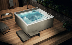 Wanna z hydromasażem Divina XL Outdoor SPA Plus Novellini, 200x200x85 cm