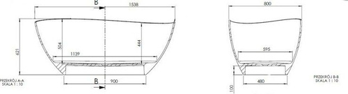 Wanna wolnostojąca owalna TRE, biały połysk