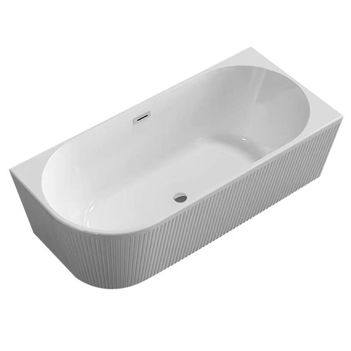 Ryflowana wanna narożna AQ-1091, 170X80X58 CM, STRONA PRAWA, BIAŁA