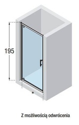  Drzwi prysznicowe obrotowe do wnęki Novellini Kali G66-1B