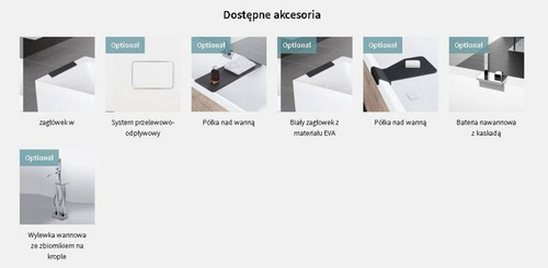 Wanna do zabudowy Novellini Divina 180x100, biały połysk