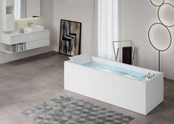 Wanna wolnostojąca Sense 4 z dyszami wodno-powietrznymi Dynamic Plus 180x80, z armaturą, biały połysk