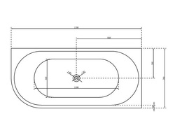 WANNA WOLNOSTOJĄCA SIRENA WALL 170X78X60, strona prawa