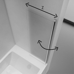 Parawan wannowy New Soleo 1-elementowy, uchylny, 60x140 cm, lewy/prawy, srebrny