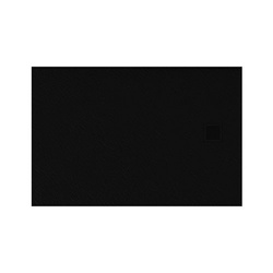 Brodzik Mori 100x80x3 cm ze strukturą kamienia naturalnego, czarny RAL 9005