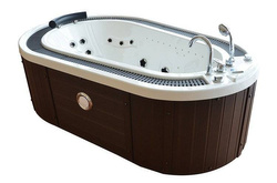 WANNA SPA Z HYDROMASAŻEM JACUZZI AQUAPEUTIC 183 206x134x64cm, OBUDOWA CZARNA