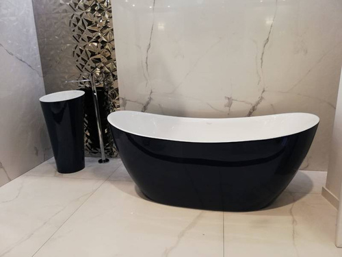 Wanna wolnostojąca Ravon Tulipano, bikolor, biało-niebieska