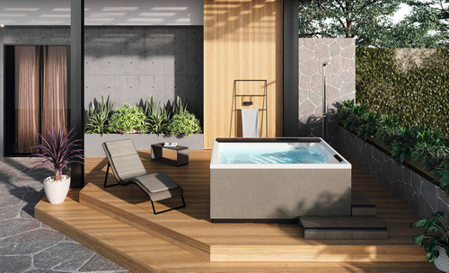 Wanna z hydromasażem Divina XL Outdoor SPA Plus Novellini, 200x200x85 cm