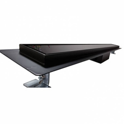 Odpływ liniowy podłogowy, czarne szkło/czarny mat 100 cm