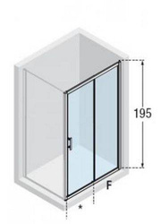  Drzwi Novellini Kali przesuwne z jedną częścią stałą Kali 2P154-1B, zakres regulacji 154-160 cm