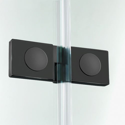 Parawan wannowy New Soleo Black łamany 120x140 cm, czarny mat, lewy