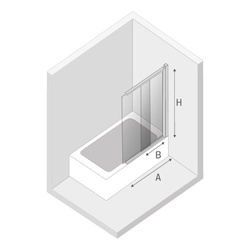 Parawan wannowy przesuwny składany Sensi 85x150 cm, srebrny