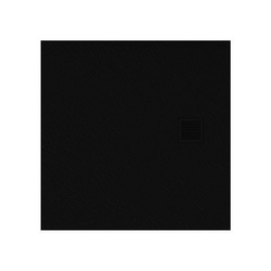 Brodzik Mori 90x90x3 cm ze strukturą kamienia naturalnego, czarny mat RAL 9005
