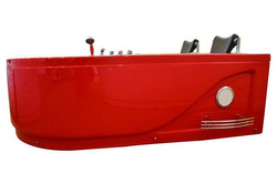 WANNA SPA Z HYDROMASAŻEM JACUZZI AQUAPEUTIC AQ-631 TOP, 2-osobowa 180x120x54 cm, lewa, czerwona