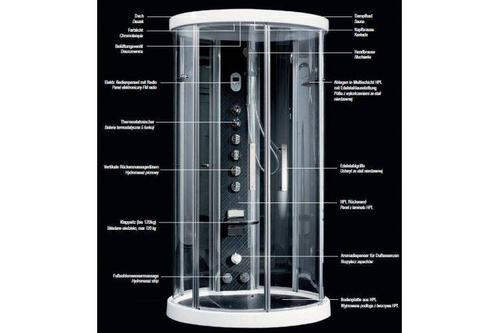 KABINA MASAŻOWO PAROWA Novellini Ares3-1K 120 x 98 x 225