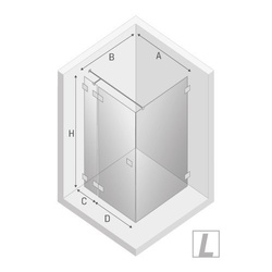 Kabina prysznicowa z drzwiami uchylnymi Avexa Black 120x100x200 cm, strona prawa lub lewa, czarny mat