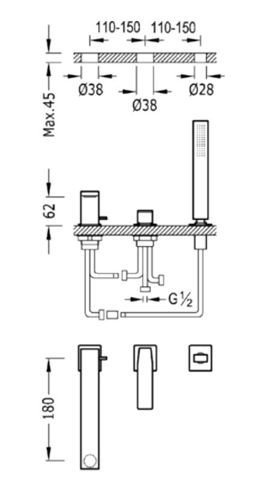 Bateria wannowa TRES 20216103