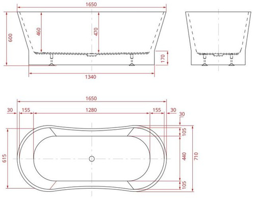 WANNA WOLNOSTOJĄCA SIRENA 55 165X71X60