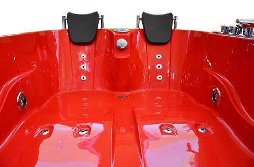 WANNA SPA Z HYDROMASAŻEM JACUZZI AQUAPEUTIC AQ-631 PRESTIGE 2-osobowa 180x120x54 cm, lewa, czerwona