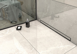 Odpływ liniowy ścienny SANITLINE Czarny Mat 70 cm 2w1