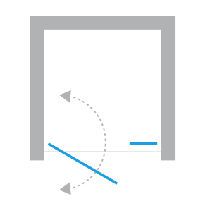 Drzwi prysznicowe do wnęki New Soleo Plus 110x195 cm, ze wspornikiem skośnym, profil srebrny.