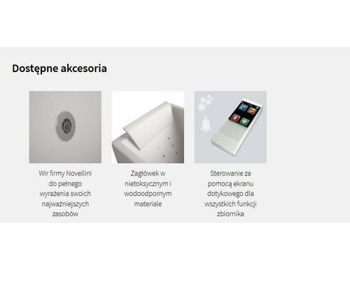 Wanna wolnostojąca Sense 4 z dyszami wodno-powietrznymi Dynamic Plus 180x80, z armaturą, biały połysk