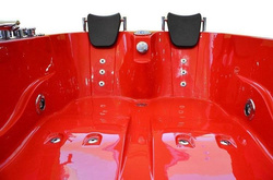 WANNA SPA Z HYDROMASAŻEM JACUZZI AQUAPEUTIC AQ-631 TOP, 2-osobowa 180x120x54 cm, lewa, czerwona